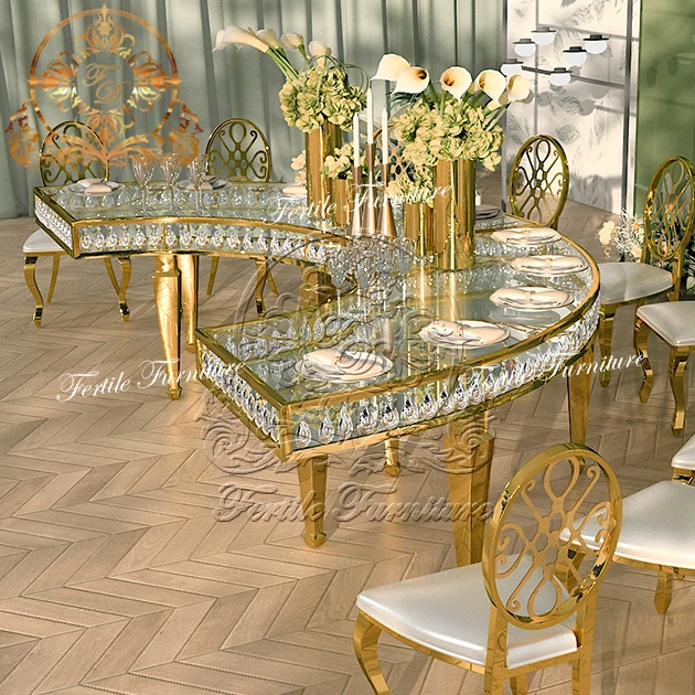 Unique Design stainless steel dining table set for sale