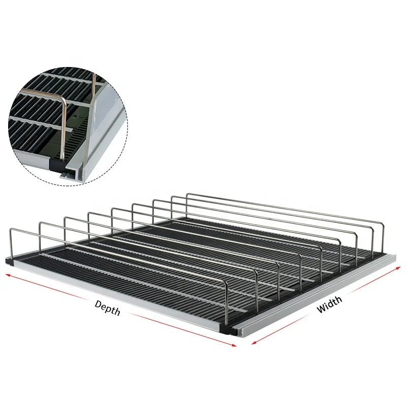 Supermarket Grocery Display Rack Beverage Glides Cooler Roller Shelf