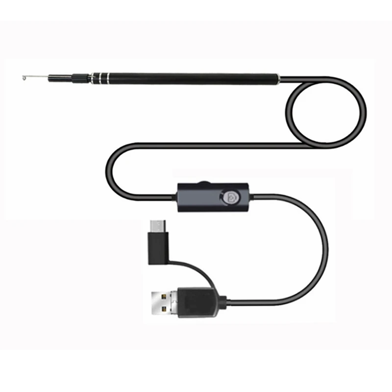 USB Ear Cleaning Endoscope 3 in 1 Otoscope camera Borescope Inspection Camera Waterproof Visual earpick with 6 LED lights