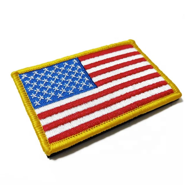 Customized High Quality US Flag Badge Embroidery american flag patch
