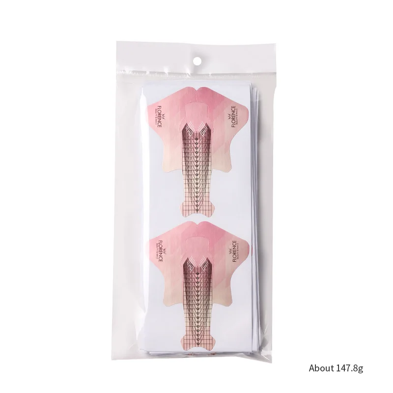 2 In 1 Self Adhesive Manicure Acrylic Long Detachable Fish UV Gel Extension Paper Nail Art Form