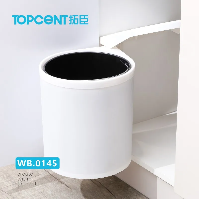 Topcent Kitchen Swing Pull Out Bin 14L Stainless Steel Garbage Rubbish Waste Trash Can