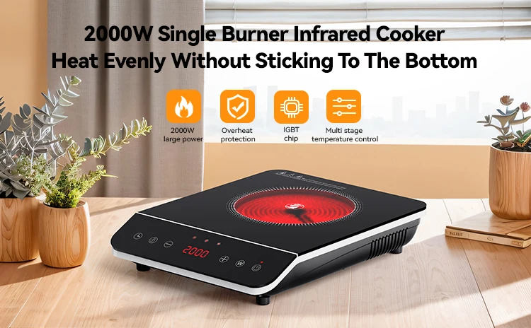 portable for home  Infrared hot plate  2000W single burner cooker CE CB certification  factory  induction stove