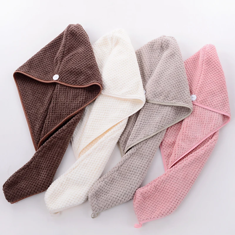 25*65cm  GSM280  85%polyester 15%polyamide super soft  coral fleece hair wraps