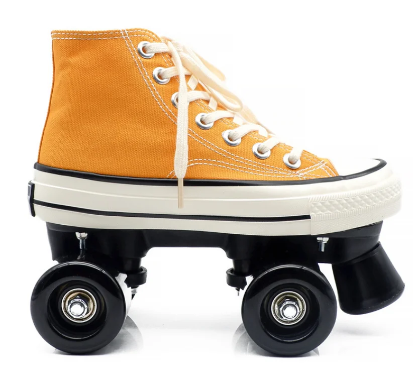 European and American style double row classic skates casual quad skates with 4 PU wheels