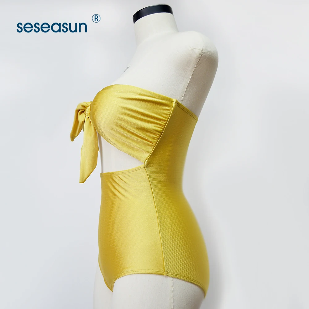 Solid Color Women One Piece Swimsuit Sexy Thong Monokini Swimwear Gold Glitter Woman Bikinis Special Fabric Beachwear 2020