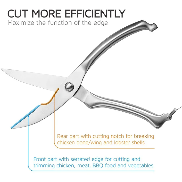 Premium Kitchen Stainless Steel Scissors Heavy Duty Meat Kitchen Shears For Cutting Chicken Bone Scissors