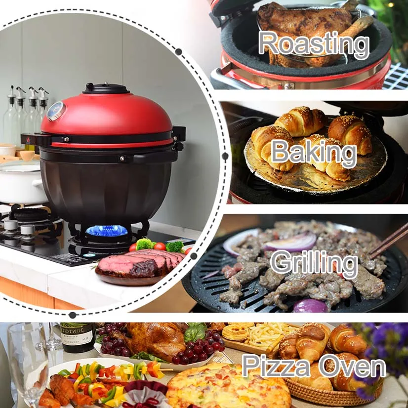 camping japanese infrared pizza bbq smoker barbecue home grill indoor with kamado grill accessories bbq grill tools set