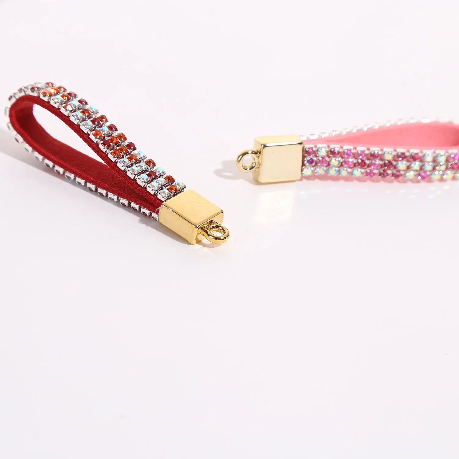 New Design DIY Keychain Small Portable Water Crystal  Keyrope Color Full Diamond Keychain Accessories