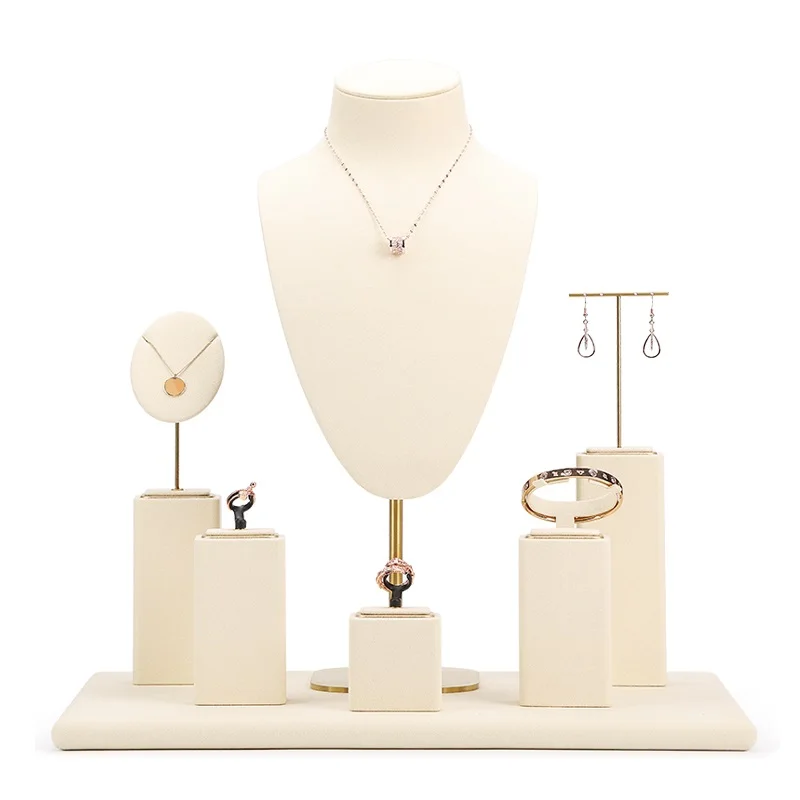 Manufacturers Direct Storage Jewelry Display Stand Beige Jewelry Display Rack Jewelry Display for Store Window