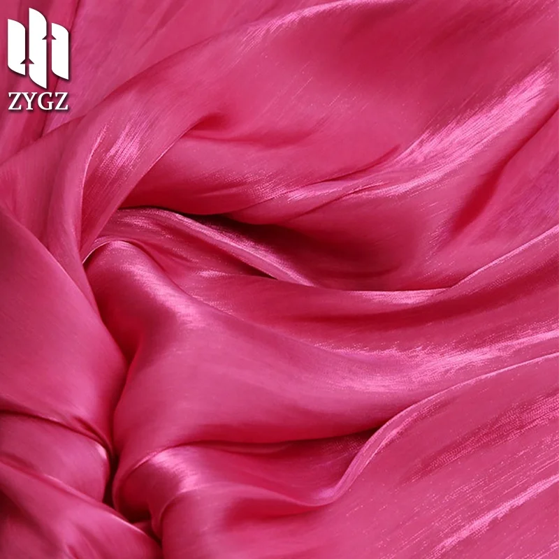 Rainbow Satin polyester bright Organza Sea Island silk dress fabric Organza factory wholesale
