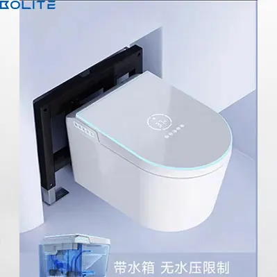 One Piece Intelligent Toilet Seat Digital Display Foot Sensor Luxury White Bathroom Toilet Intelligent Toilet For Home
