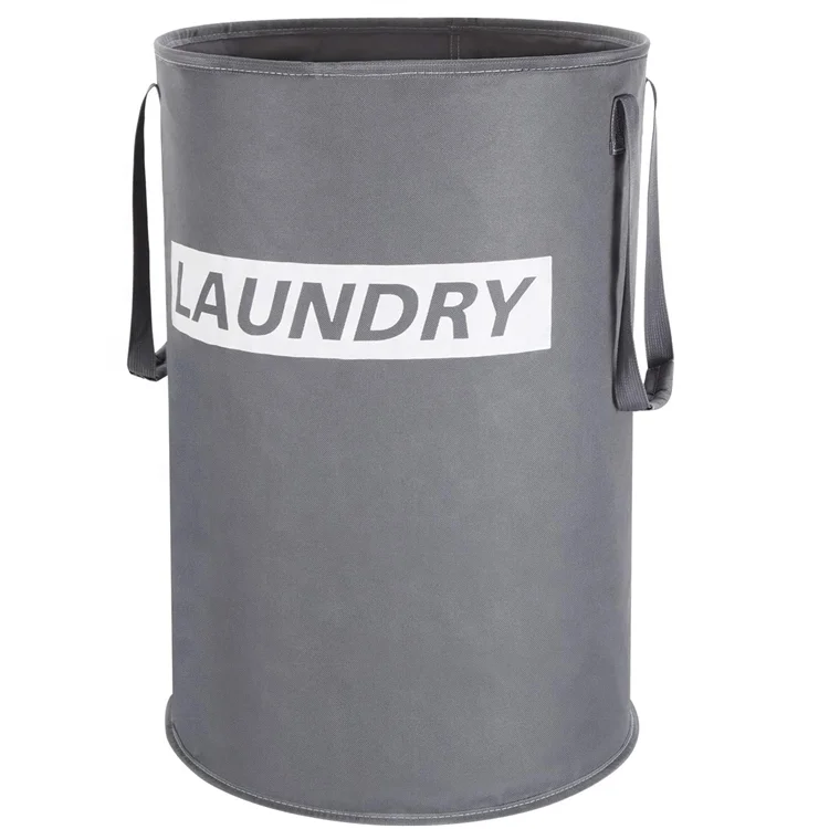 Round Oxford Portable Collapsible Dirty Clothes Laundry Hamper Basket For Washing