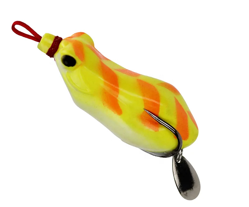 Topwater Frog Whopper Plopper Fishing Lures Hard Artificial Bait with Rotating Soft Tail Pike Fishing Tackle Lure