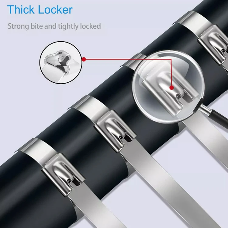 ]Stainless steel cable twist tie lock metal zip wrap coated metal detectable cable tie