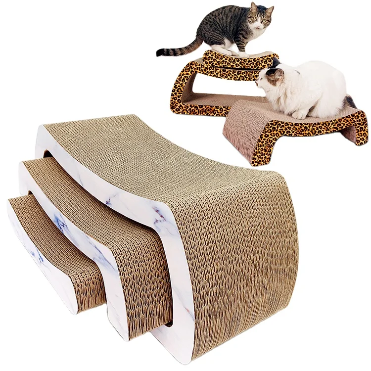 Large  Corrugate Cat Scratchers 3-in-1 for Fat Cat Catnip Scratch Lounge Cats Accessories