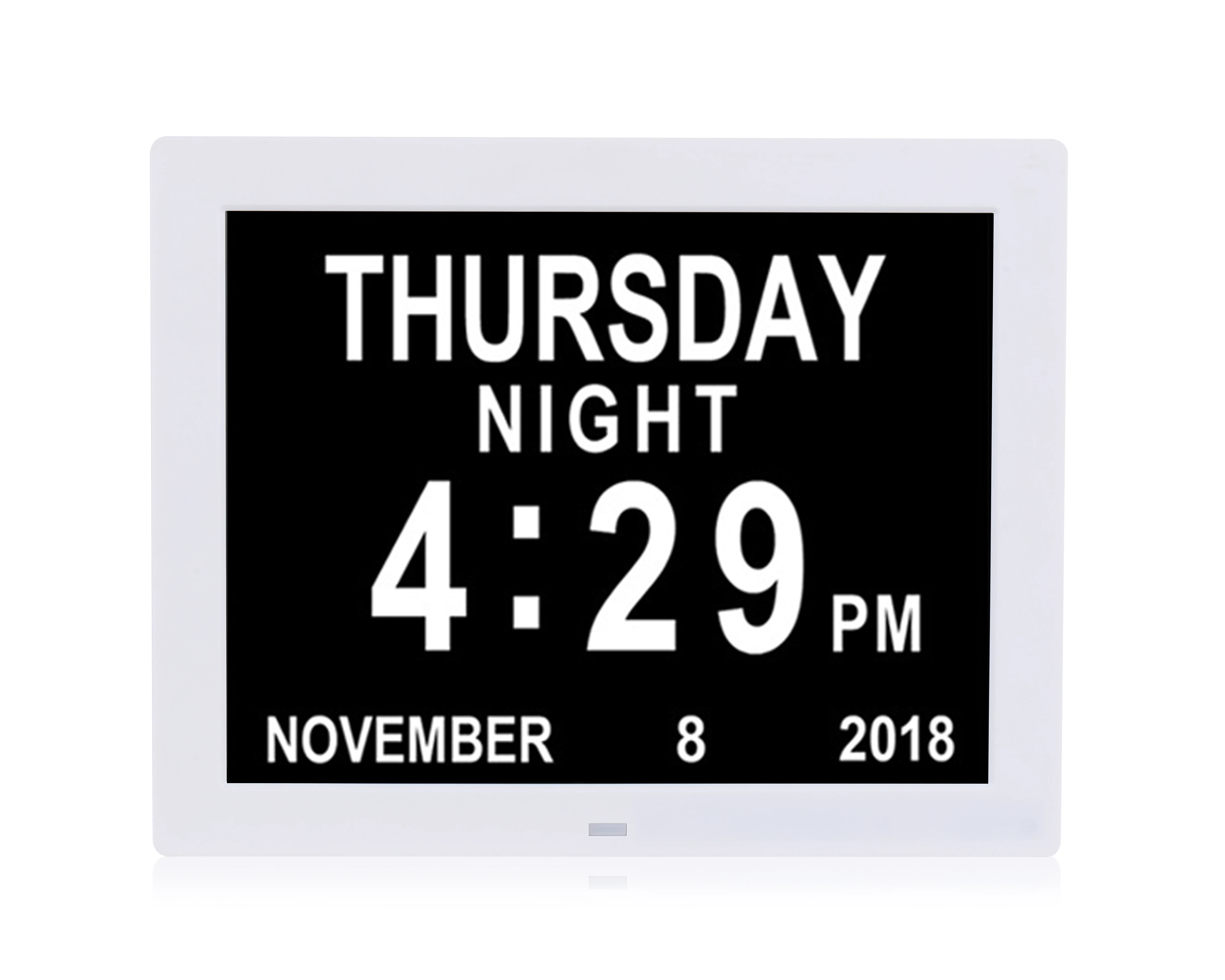 Large display remote control bedside dementia memory loss 8 10 12 inch led digital clock temperature display