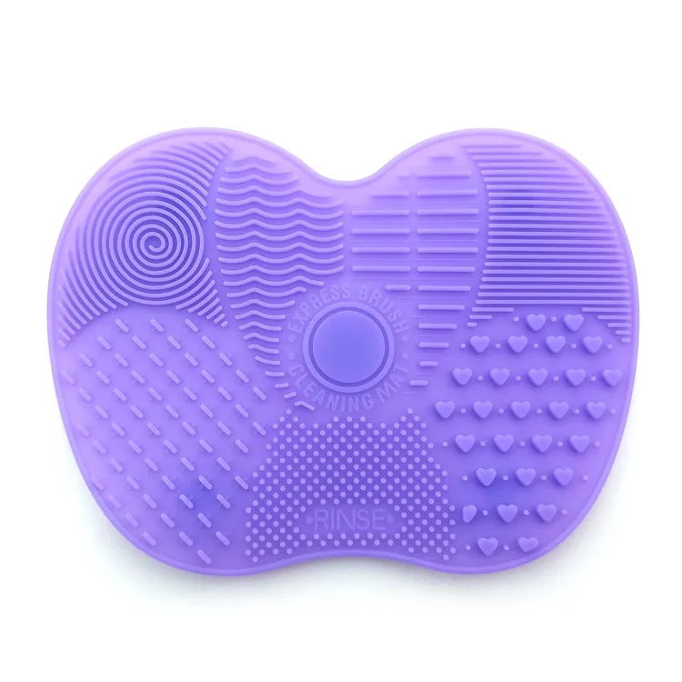 Silicone Heart Shape Multi Texture Surface Cosmetic Makeup Brush Cleaner Pad Mat Cleaning Washing Scrubber Tools