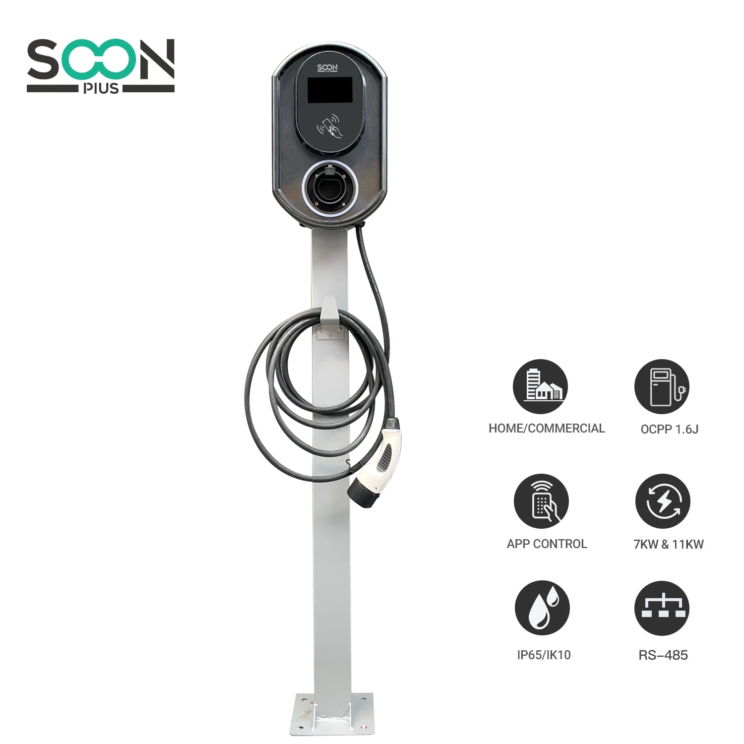 Wallbox двунаправленная 16Apm 3 фазы 11 кВт электрическая Автомобильная электростанция с зарядным штекером типа 2