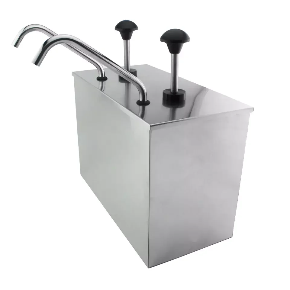 Commercial 1 Bucket Stainless steel Table Top Press  Ketchup Dispenser Multi Condiment Pump Sauce Dispenser