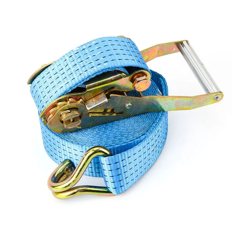 25MM-100MM Polyester Lashing Straps Cargo Fastener with Double J Hooks Strap