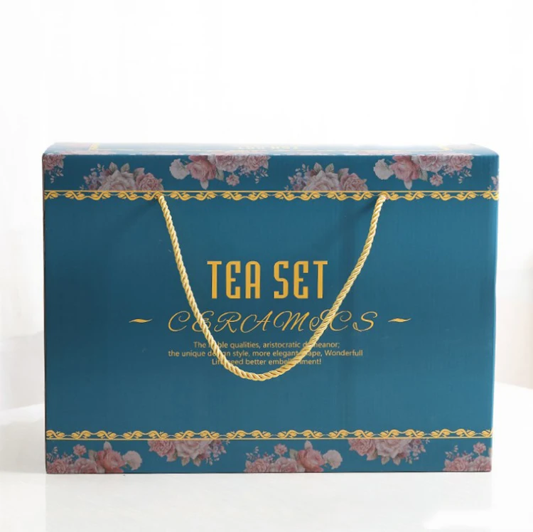 Новое поступление, зеленый, золотой обод, 8 шт., с шестью чашками и подносом, керамические чайные наборы с чайником в подарок