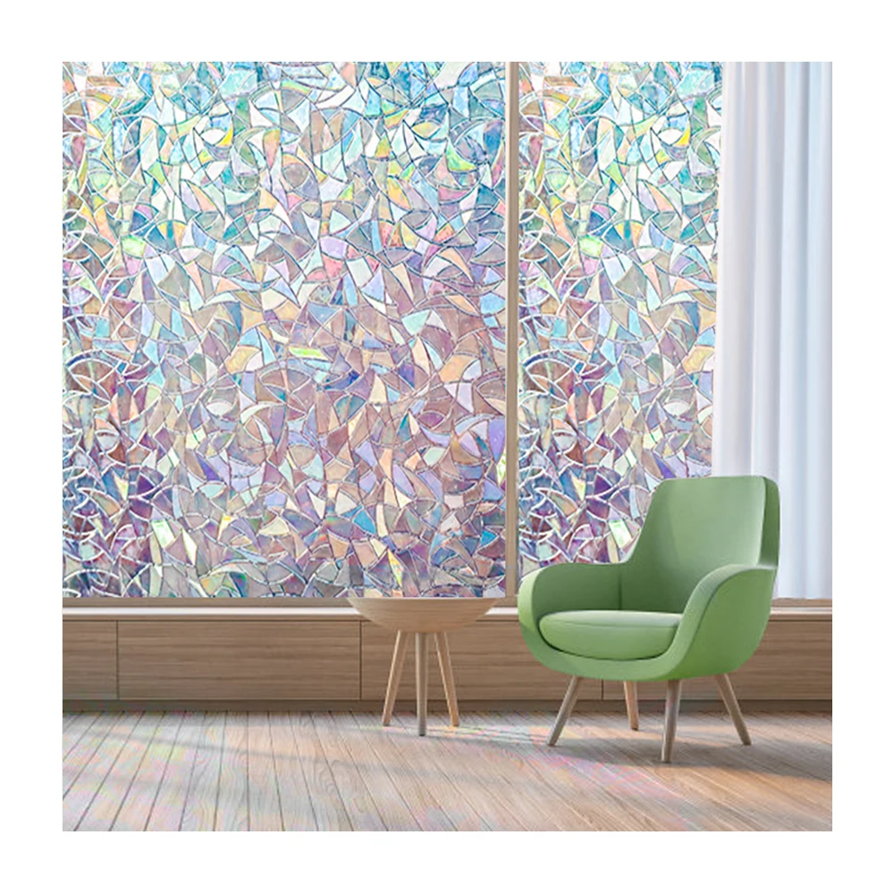 3D Водонепроницаемая Радужная оконная пленка без клея для украшения