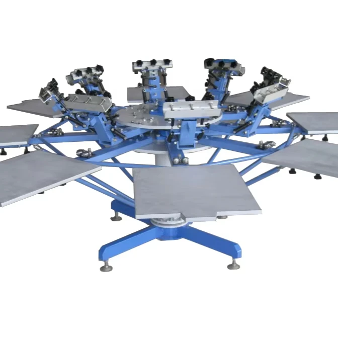 Fine tuning 6 color 6 station textile & page manual rotary screen printing machine, with 2 frames for free! Hot sale!