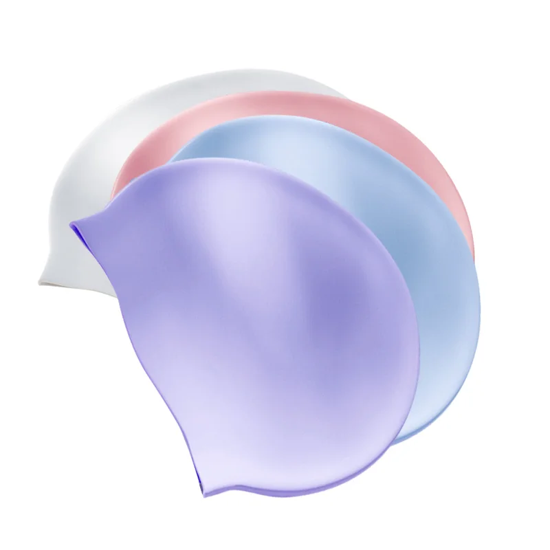 OEM Custom Logo Printed Watere  Sports 100% Silicone Adult Swimming Cap