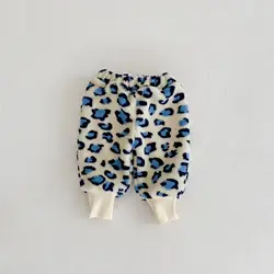 Autumn and Winter baby plush thickened Plush pants narrow feet warm pants baby clothes