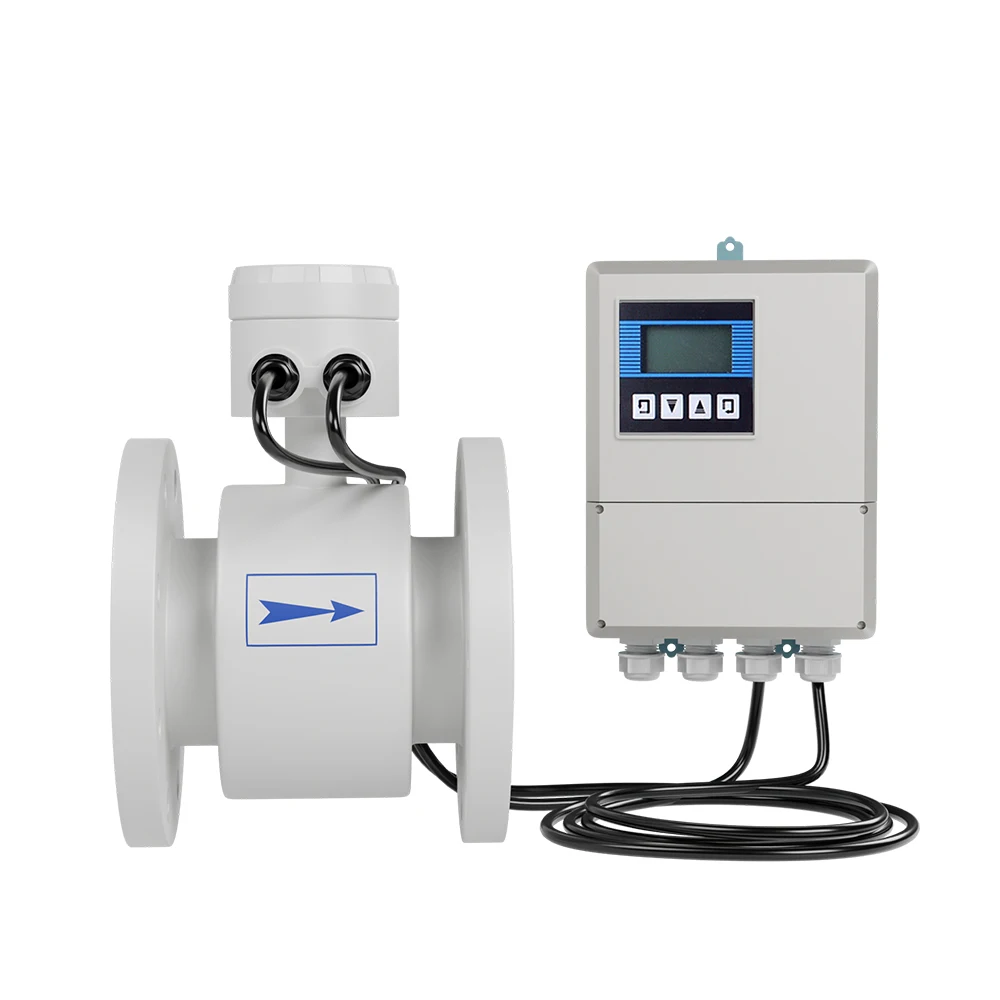 Industrial RS485 modbus water stainless steel remote type electromagnetic flow meters for acid