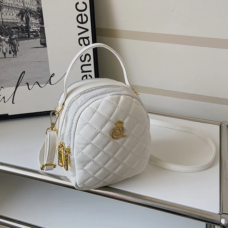 Women Mini Cross Body Mobile Phone handbag Multi-function waterproof sling bag  For Ladies girls solid color quilt  bag