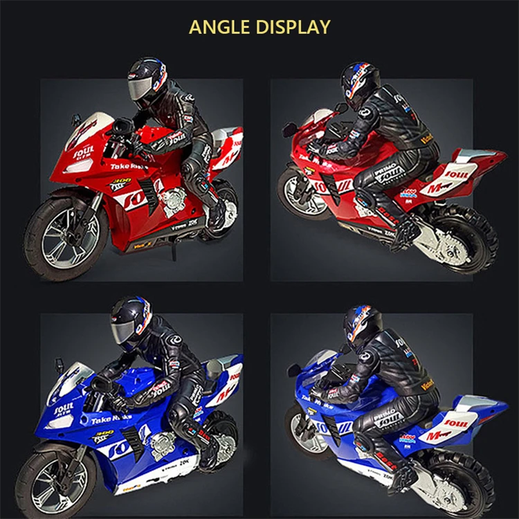 Stunt single wheel standing 360 degree drift remote control motorbike toy blue red RC motorcycles for children