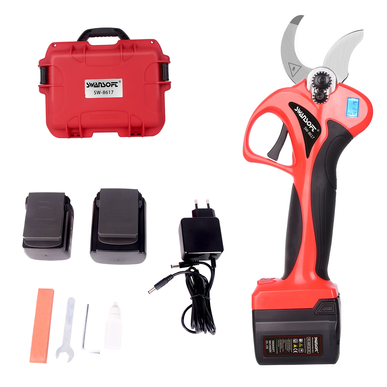 Cordless lithium electric branch scissors for household garden pruning cutter 0-40mm powered trees electric pruning shears