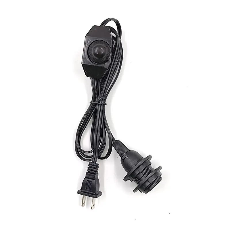 1.8m American Standard Wire 110V American Standard Flat Plug with Hole with Dimmer Switch E12 full tooth lamp head Double Ring