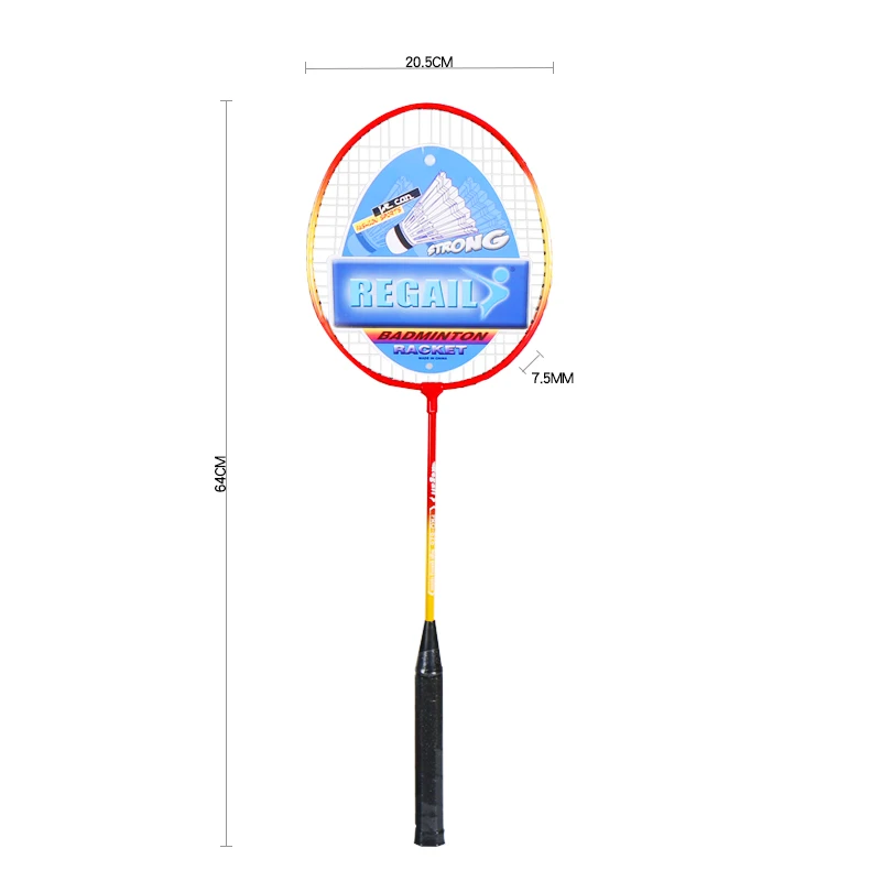 Regail 826 badminton racket with ball low price badminton racket set wholesale  Sport Training Badminton Racket Set