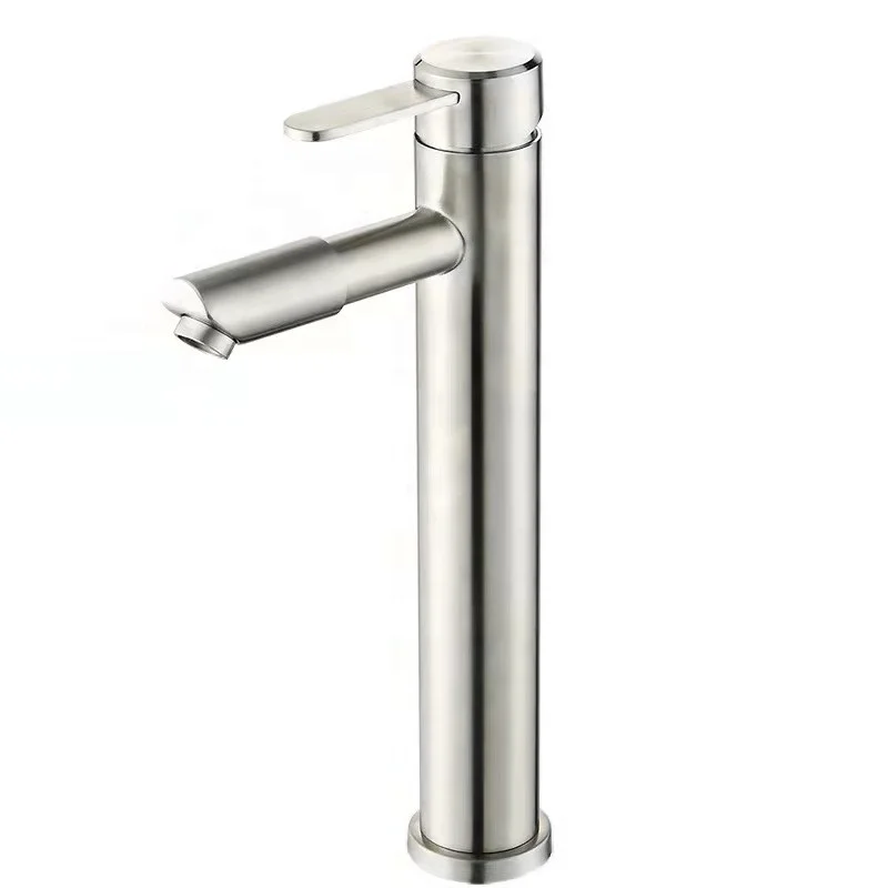 European style bathroom SUS304 stainless steel washbasin above counter basin hot cold water tap rotating basin taps