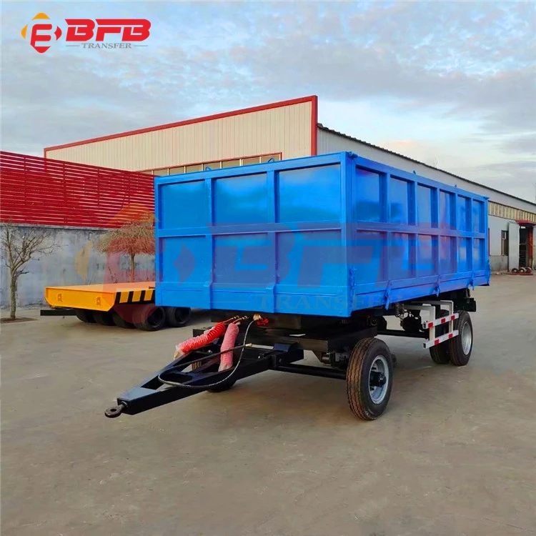 Low price trailer 4 wheels agricultural dump 10 tons farm tipping trailer