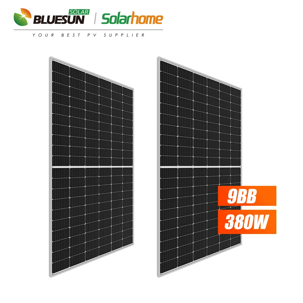 Монокристаллическая двойная стеклянная солнечная панель Bluesun 380 Вт монокристаллические солнечные панели для лица 390 400