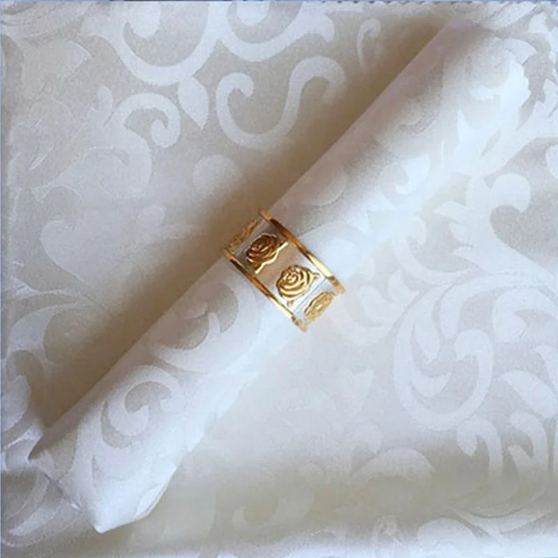 Wholesale Polyester Damask Jacquard Cloth Table Napkins for Wedding