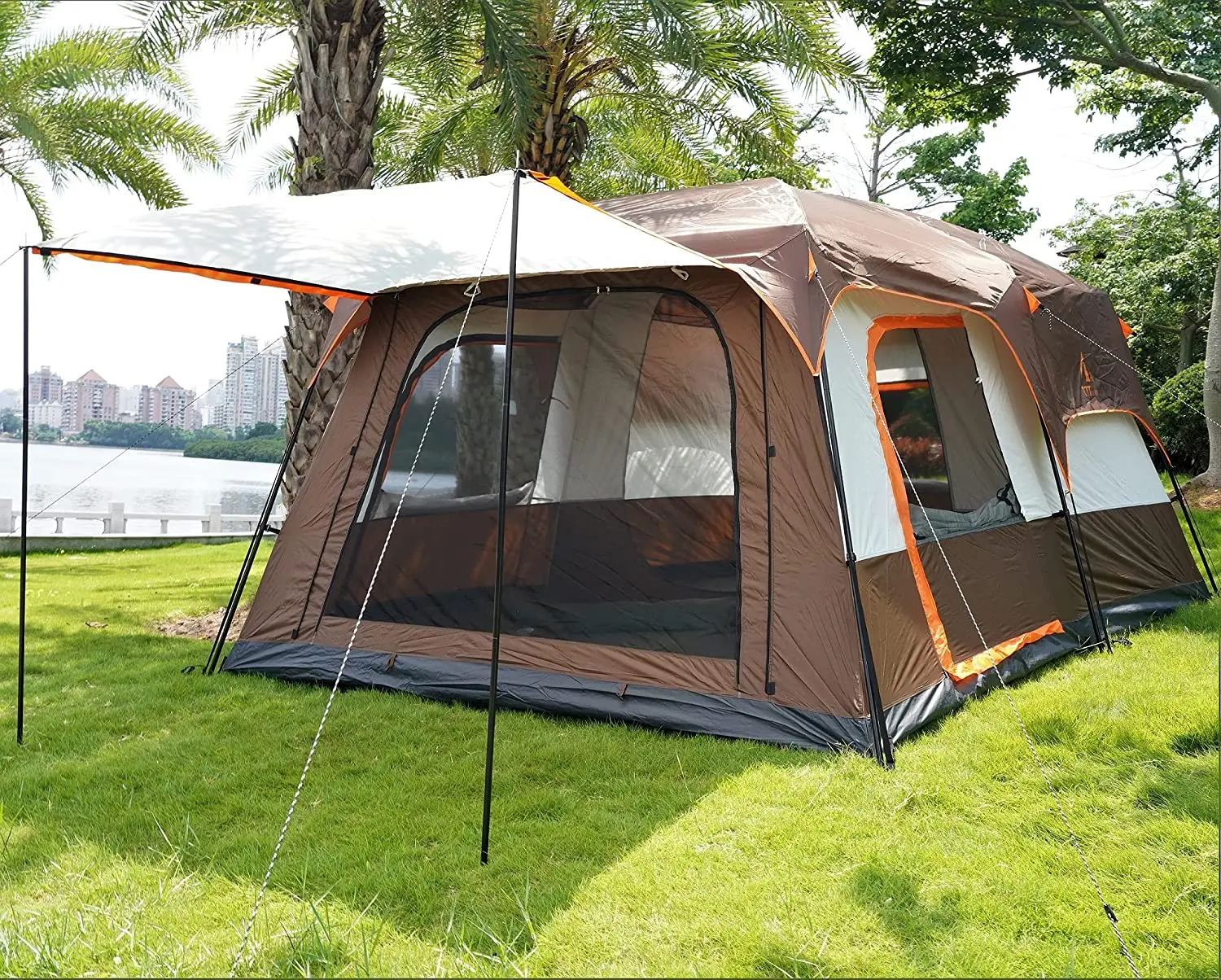 Travel 10-12 Fishing outdoor Oxford other Waterproof wholes buy Camp  Double Mesh 2 Rooms Family Large Tent suppliers HOT CHINA