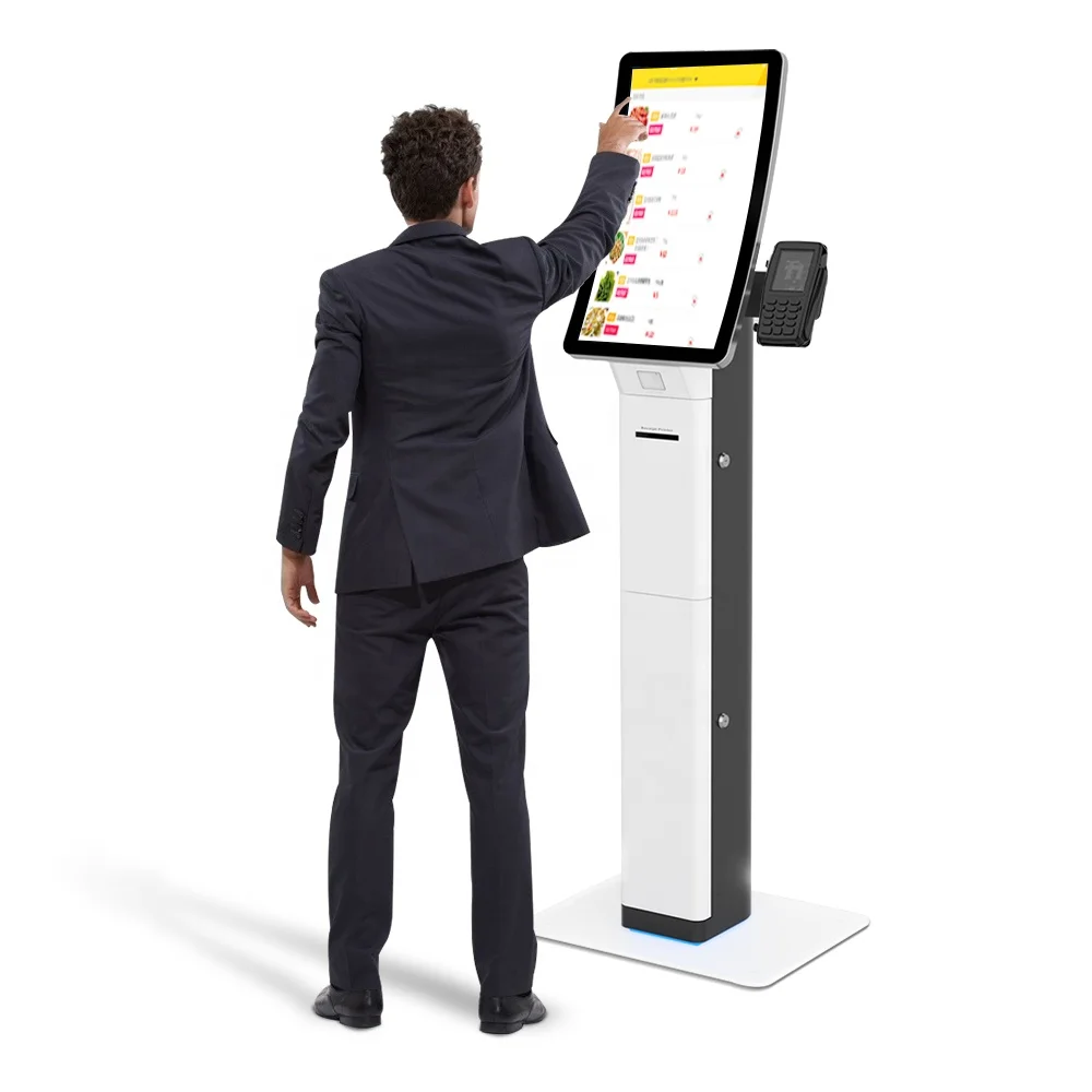 High Quality 23.6 inch Self-order Kiosk All In One Touch Android Pos Payment System desktop payment machine for fastfood