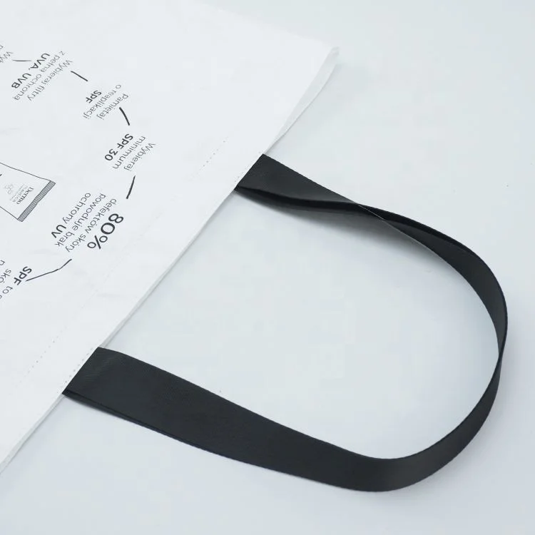 Custom logo printed waterproof dupont tyvek paper bag white light weight tote shopping bag