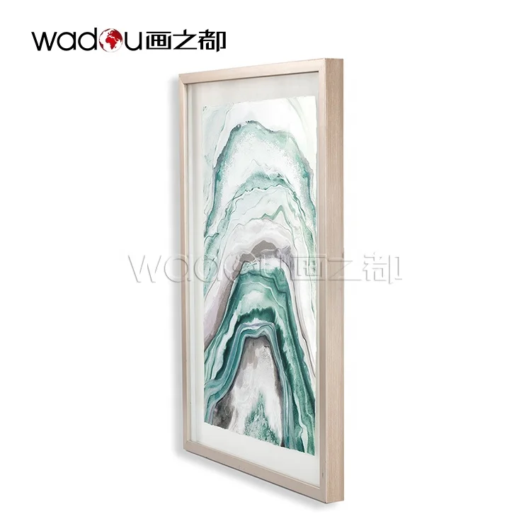 Framed Premium Quality Custom Wall Art  Abstract Home Goods Canvas Art Glass Colorpaper Framed Art For Home