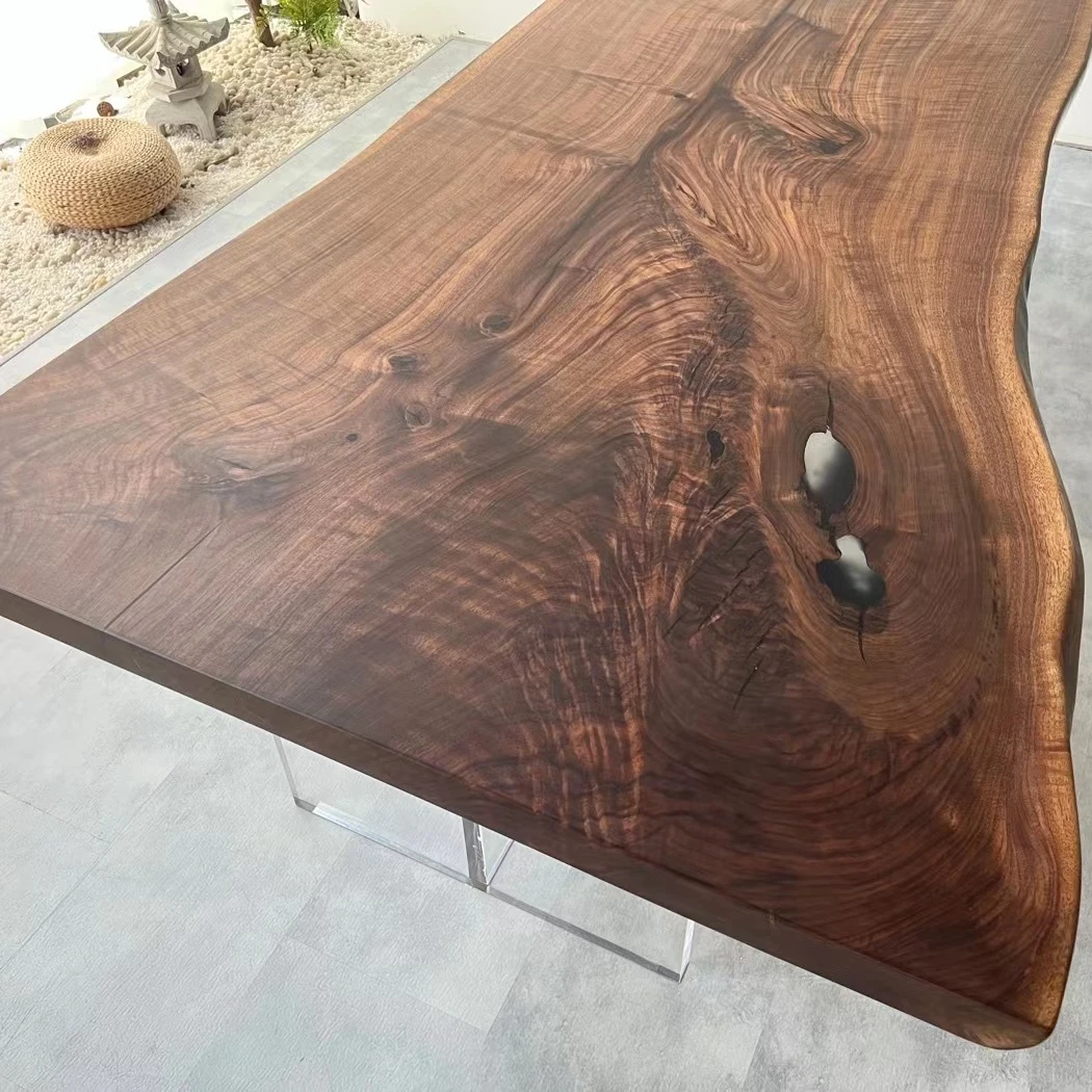 Large slabs of North American black walnut with no splices in the whole piece