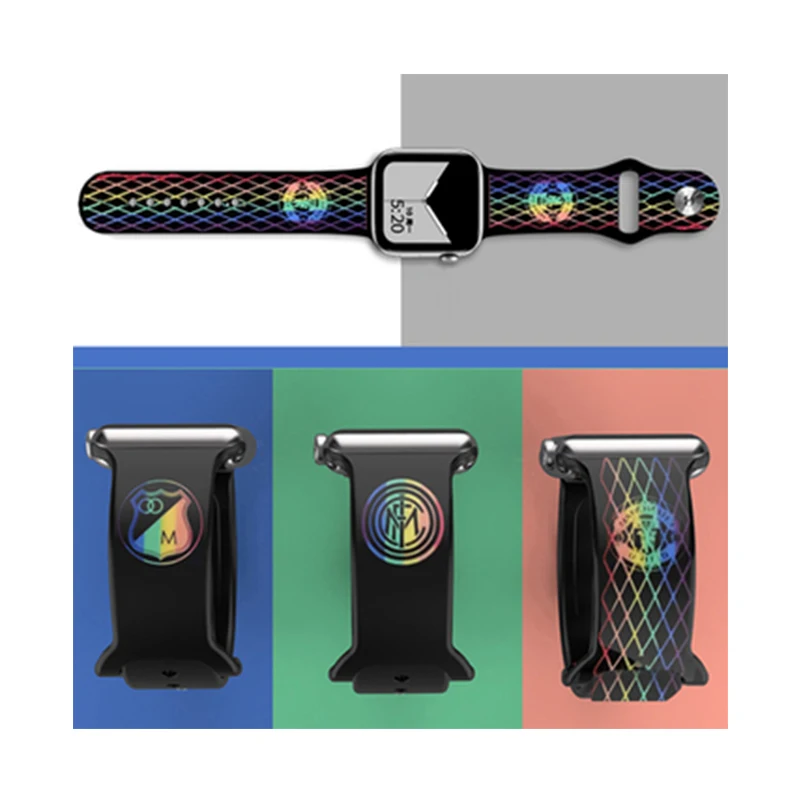 2021CustomWatch bands for Apple watch band 44mm sport soft st marWatch strap for iwatch Series color laser carved silicone bands