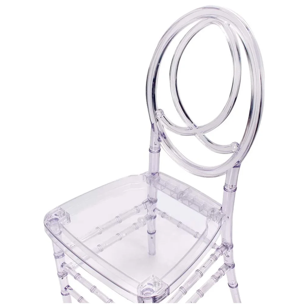 Outdoor Luxury Wedding Chair Hotel Event Banquet Crystal Plastic Wedding Acrylic Chair for Wholesale
