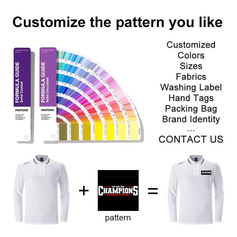 New Product Polo Shirt Men Long Sleeved Fitted Plain Tshirts Casual Solid Color Polo Shirt Ciustom Print Unisex Cotton T-shirts