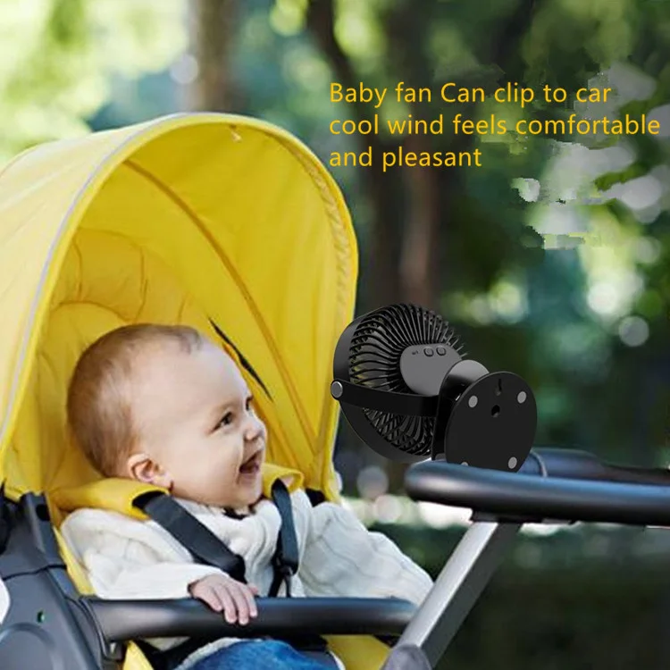 Mini Rechargeable Baby Stroller Clip Fan Usb Ventilation Desk Stand Fan Led Light Cordless Fan With Clip