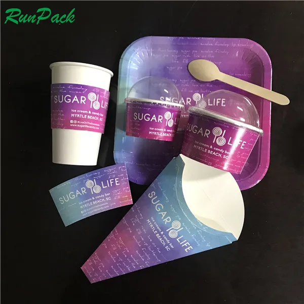 Food keep printable paper cone crepe food trailer crepe cone waffle holder